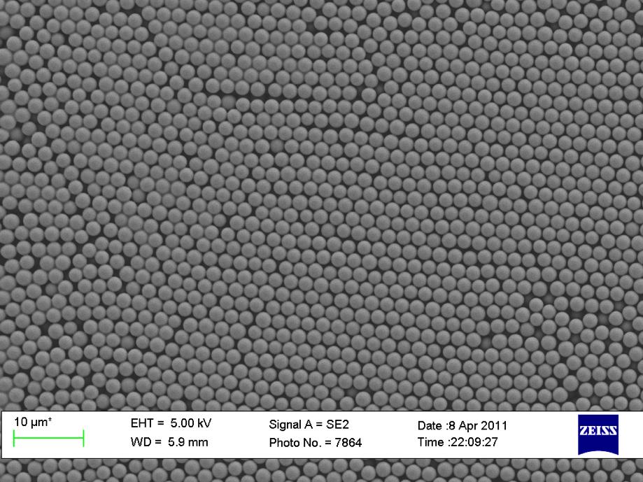 Figure S1: Scanning electron microscopy image of the poly(hydroxystearic acid)- stabilised PMMA particles Cluster volume fraction The effective volume encompassed by all clusters in the field of