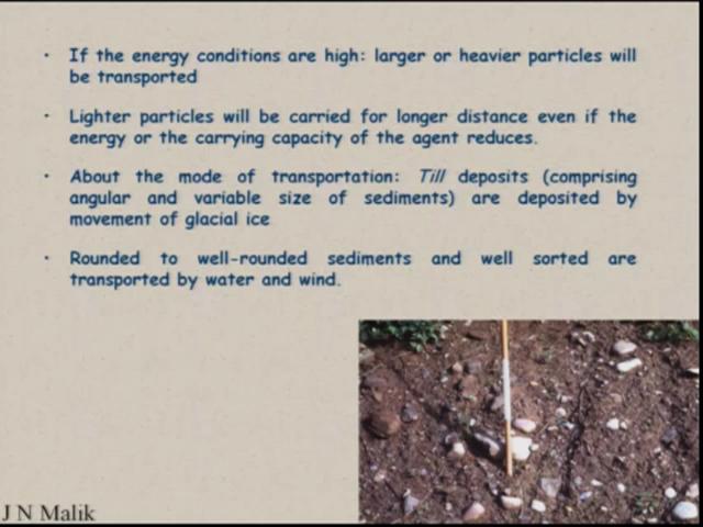 (Refer Slide Time: 26:57) Then if the energy conditions are high, larger or the heavier particles will be transported.