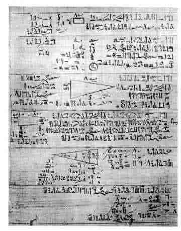 3 2.1. Rhindov papirus Većina našeg znanja o razvoju egipatske matematike izvedena je iz dva papirusa, svaki nazvan po bivšem vlasniku, tako se prvi od njih naziva Rhindov papirus.