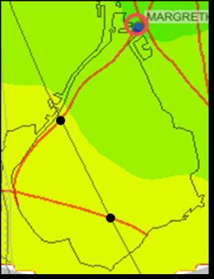 The loop passes the Amager/Carlsberg Fault Zone two times (indicated by black dots in the figure below).