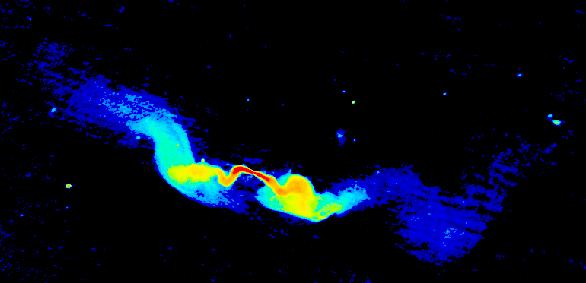 A weak (FRI) radio galaxy Tail Jets Tail 3C 31 (VLA 1.4GHz; 5.