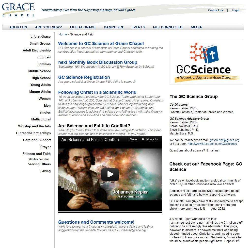 How to Contact GC Science Web