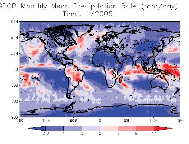 Global Precipitation Climatology Project (GPCP) - Merged satellites with gauge - 2.