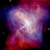 The Crab Nebula (catalogue designations M 1, NGC 1952, Taurus A) supernova remnant in the constellation of