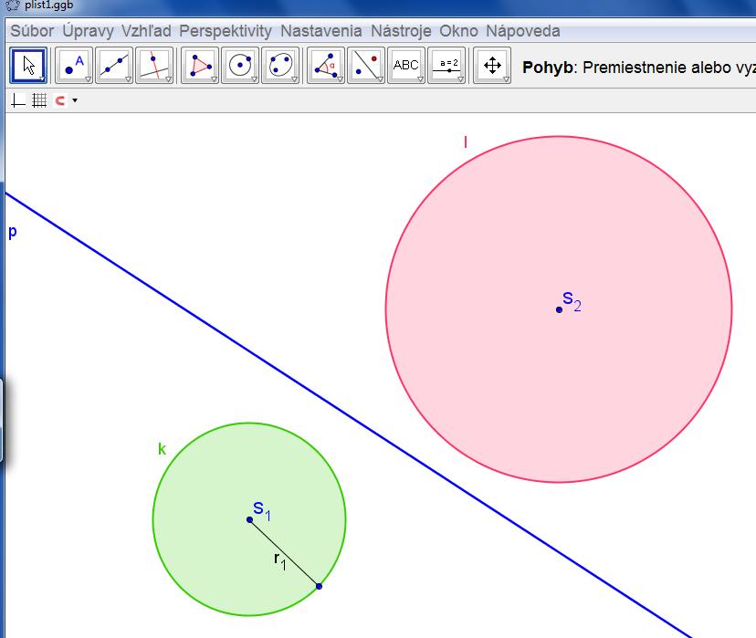 ) Ako by sme mali zmeniť polohu kružnice k, aby úloha mala 1 riešenie, žiadne riešenie? Problém 2: Ľadová plocha má tvar, ktorý vidíte na obrázku.