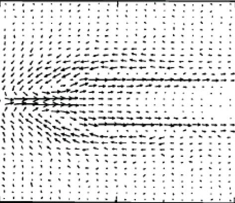 Particle-in-cell simulations with small mass ratio m i /m e = 25 (simulation data after Pritchett, 2001a, courtesy American Geophysical Union). Top panels: Velocities near the X line.