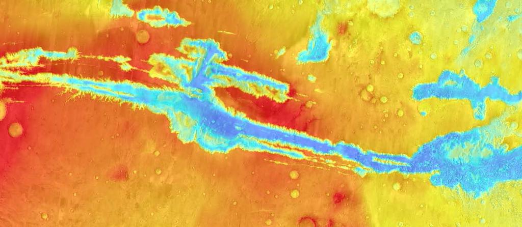 Valles Marineris, a Key Area (2) MOLA elevation Ius Chasma 9000 m -6000 m Hebes Chasma Ophir Chasma Candor