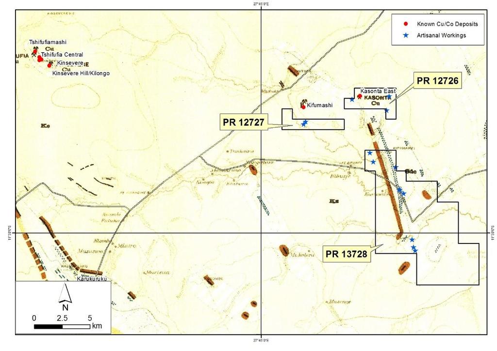 Lubumbashi Region Location and Geology Early stage cobalt-copper projects 3 concessions covering 82.