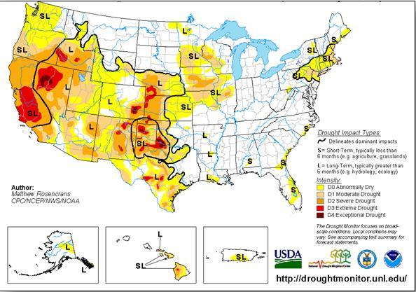 U.S. Drought Monitor as of January 2 d http://www.cpc.
