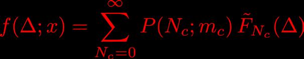 Convolution Method Pdf for total ionization energy loss in material slice of thickness xx = sum of all FF NNcc ( ), weighted by their Poissonian probability for exactly NN cc