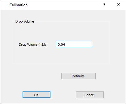 The Calibration window will appear 3.