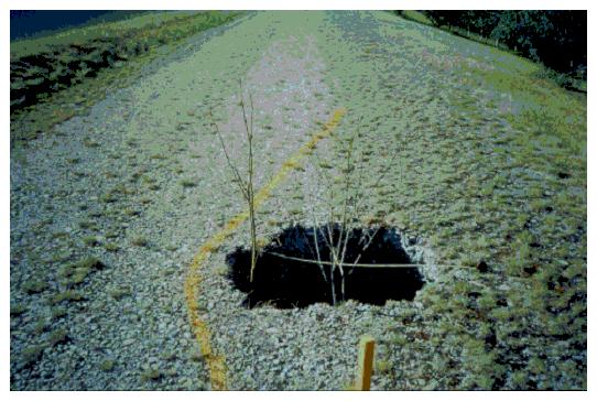 Sinkholes from slow contact