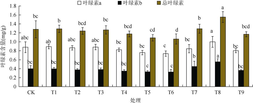 1104 49 Fig. 1 ( P<0. 05 ) 图 1 复配基质对辣椒叶片光合参数的影响 Effects of compound substrates on photosynthetic parameters of pepper leaves Fig.