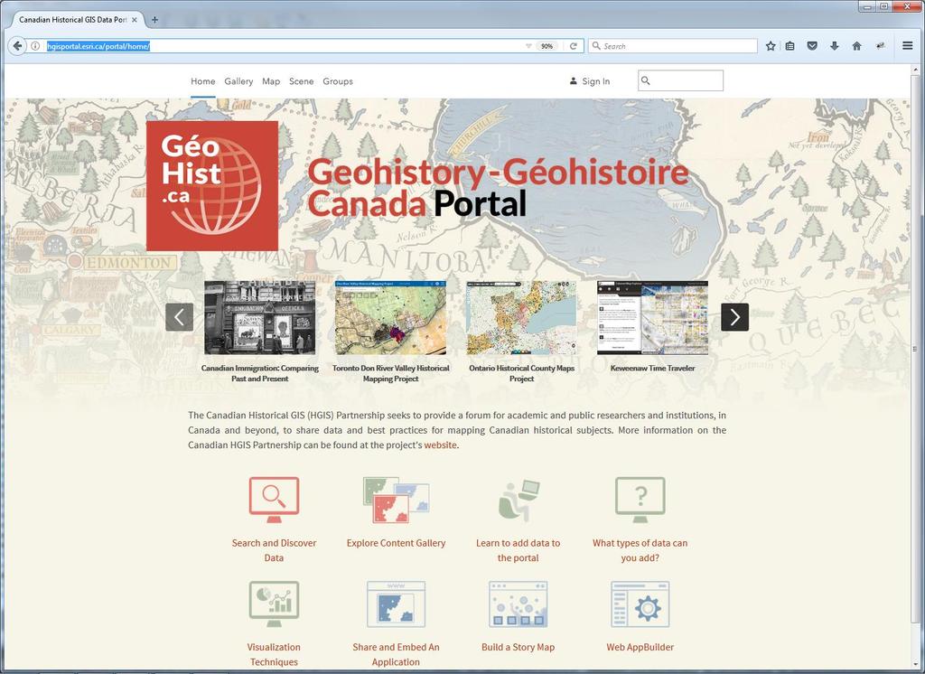CANADIAN HISTORICAL GIS DATA PORTAL PILOT PROJECT WEBSITE Priority 1: