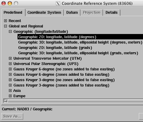 Geographic Coordinate Reference System press [Specify.