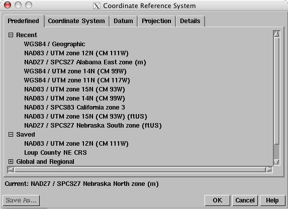 Change Coordinate Reference System select Tools / Change Coordinate Reference System from the TNTmips menu press [Continue] on the Message window in the Select Objects dialog that appears, navigate