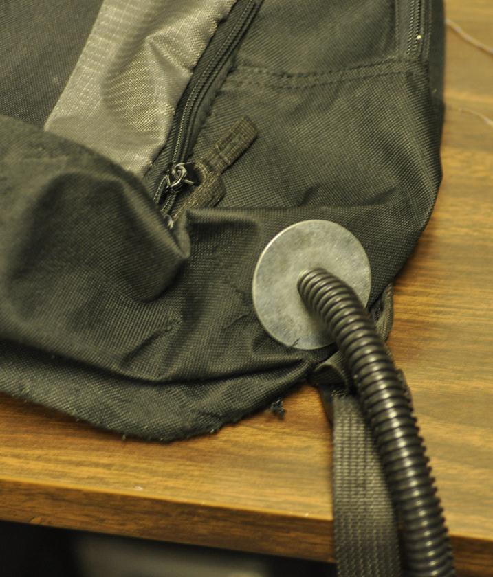 This backpack design allowed a non-intrusive way of accommodating the thermocouples. Figure 4.12. The modified backpack to accommodate the skin thermocouples. 4.3.