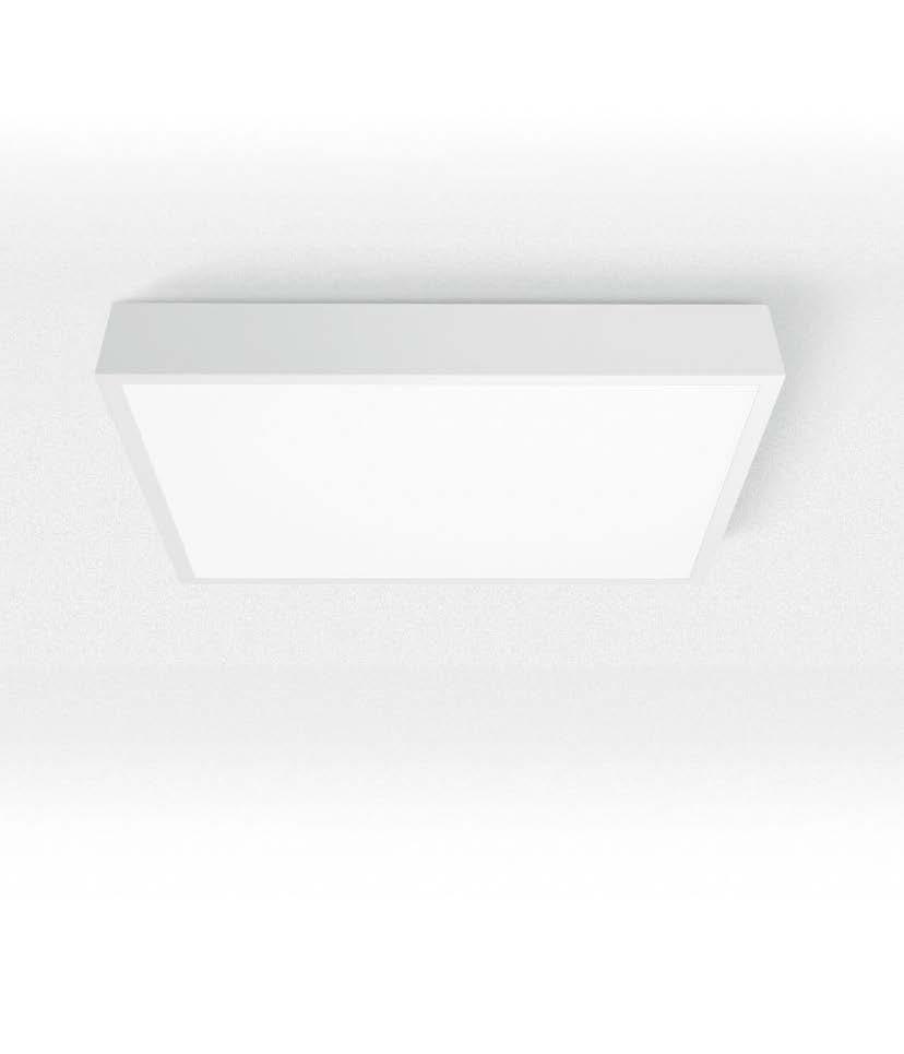 Edith A ceiling light or a modular lighting fixture for false ceilings with topled source featuring unrivalled levels of brightness and reduced consumptions.
