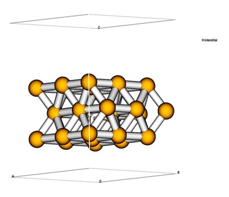 H interstitial Formation energy 1.82 ev Diffusion // to the hexagonal plane: TS 0.