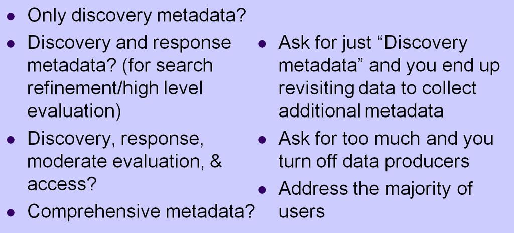 What kind of metadata?