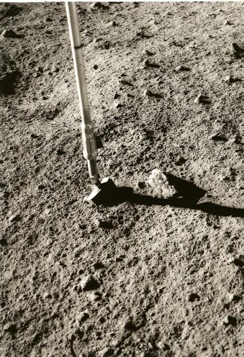 Figure 2: Map of Apollo 16 traverses wiht location of 62255 near Buster Crater. Figure 3: Photo of 62255 on lunar surface before it was picked up. AS16-109-17844.
