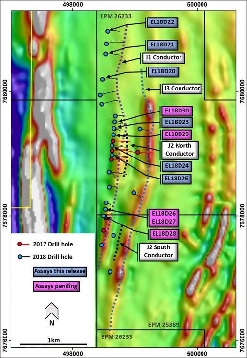 Project Updates ELOISE DRILL TARGETS ELOISE* 28 holes completed at Jericho for a total of 12,840m Mineralised structure remains open along strike and depth Best results from the recent drilling at