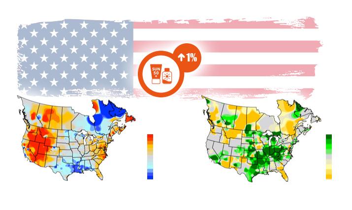 US WEEK OF JULY 24 30 Suncare Retail implications: In the West and along the East Coast, demand will surge for heat-relief items such as suncare, sandals, fans and other summery products.