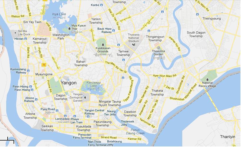 176 Dagon University Research Journal 2014, Vol. 6 Figure 1. Satellite map of Yangon City Road map of Yangon City Road map of Yangon City is shown in Figure 2.