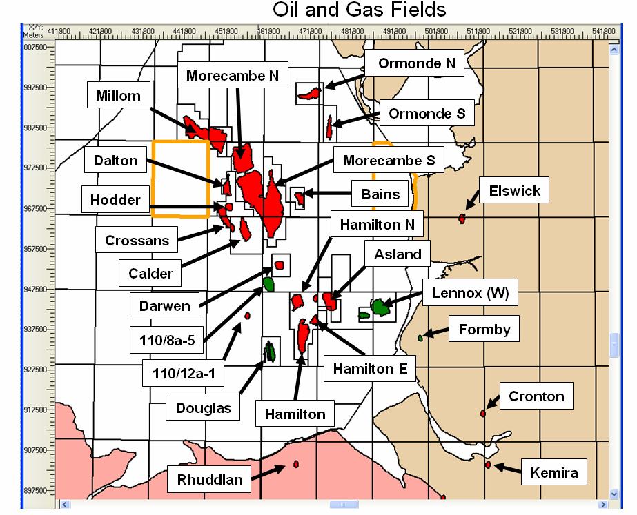 - 9 - Figure 3 : Map of oil (green) and