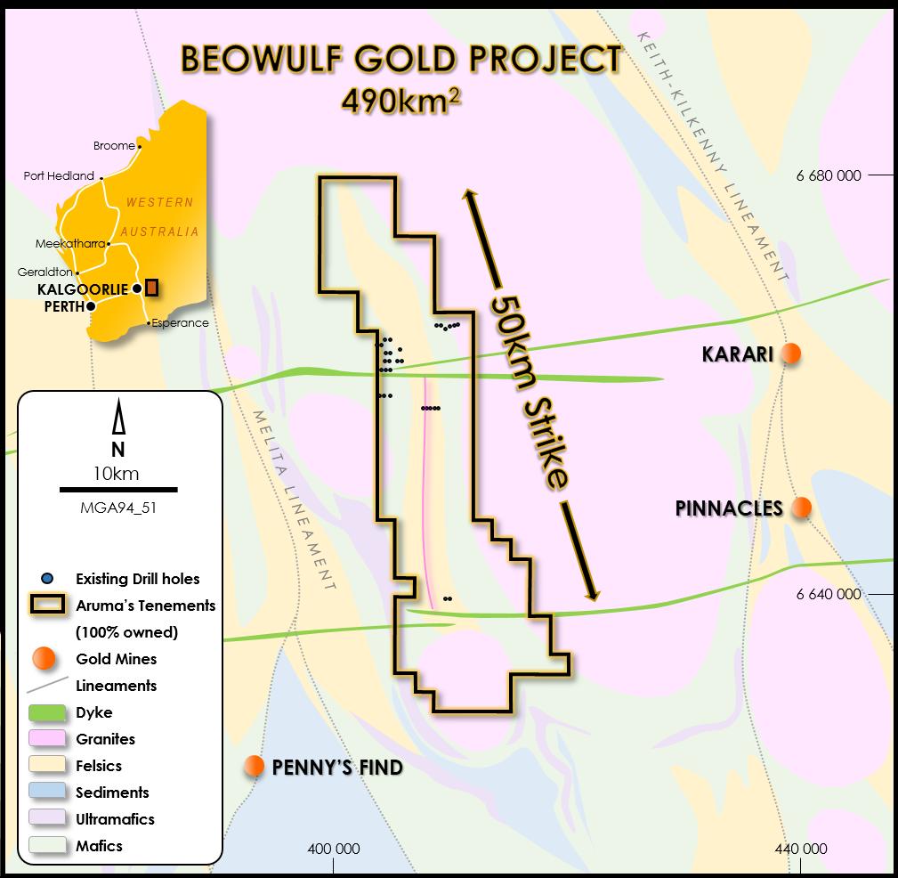 BEOWULF GOLD PROJECT Previously unrecognised greenstone