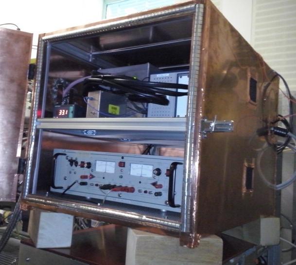 copper cabinet which proved successful. Probe measurements on different plasma conditions were performed, which were affected by tolerable noise levels. Fig. 4.