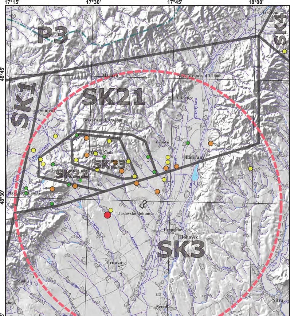 Obr. 31b Variant B vyčlenenia seizmickej zdrojovej zóny SK2 (Dobrá Voda) a jej