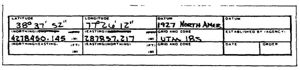 Figure 5-2. Heading information of DA Form 1959 for station "Adams." b. Control point location (fig 5-3).