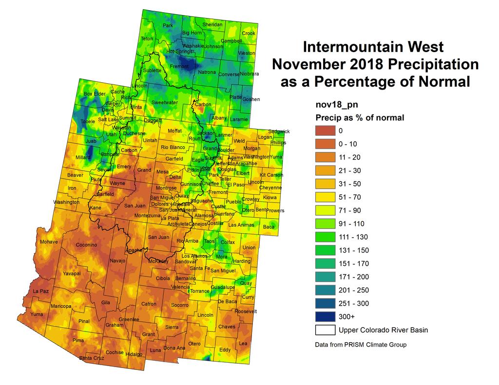 NIDIS Drought and Water Assessment NIDIS Intermountain West Drought Early Warning System December 11, 2018 Precipitation The images above use daily precipitation statistics from NWS COOP, CoCoRaHS,