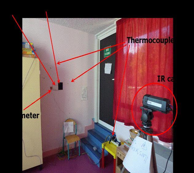 walls. In situ measurements were performed during several days. Thermographic measuremenats were completed by additional measurements, particularly of atmospheric parameters.