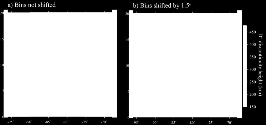 Dʺ discontinuity height using a) the