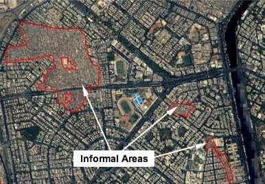 2.2 Identifying criteria Unplanned urban areas in Greater Cairo have an urban structure that is characterised by poor access (narrow streets of around 3 m), a lack of public space and high building