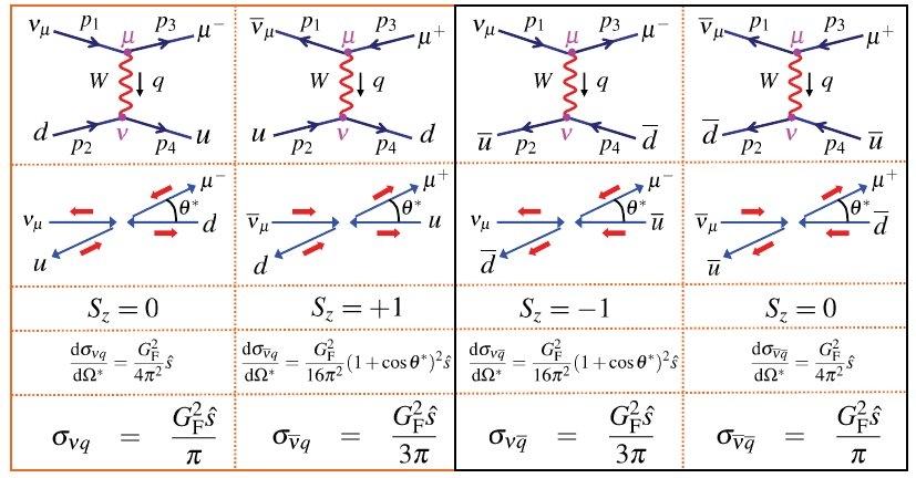 (Anti-)neutrino (anti-)quark scattering Differences in neutrino-quark and neutrino anti-quark
