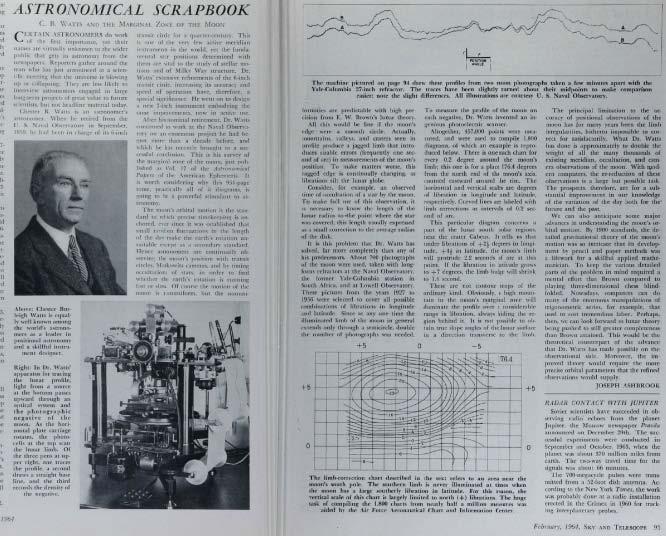 The 1964 publication of Watts charts gave us the possibility to predict the lunar profile for grazing occultations This was published in the 1964 Feb.