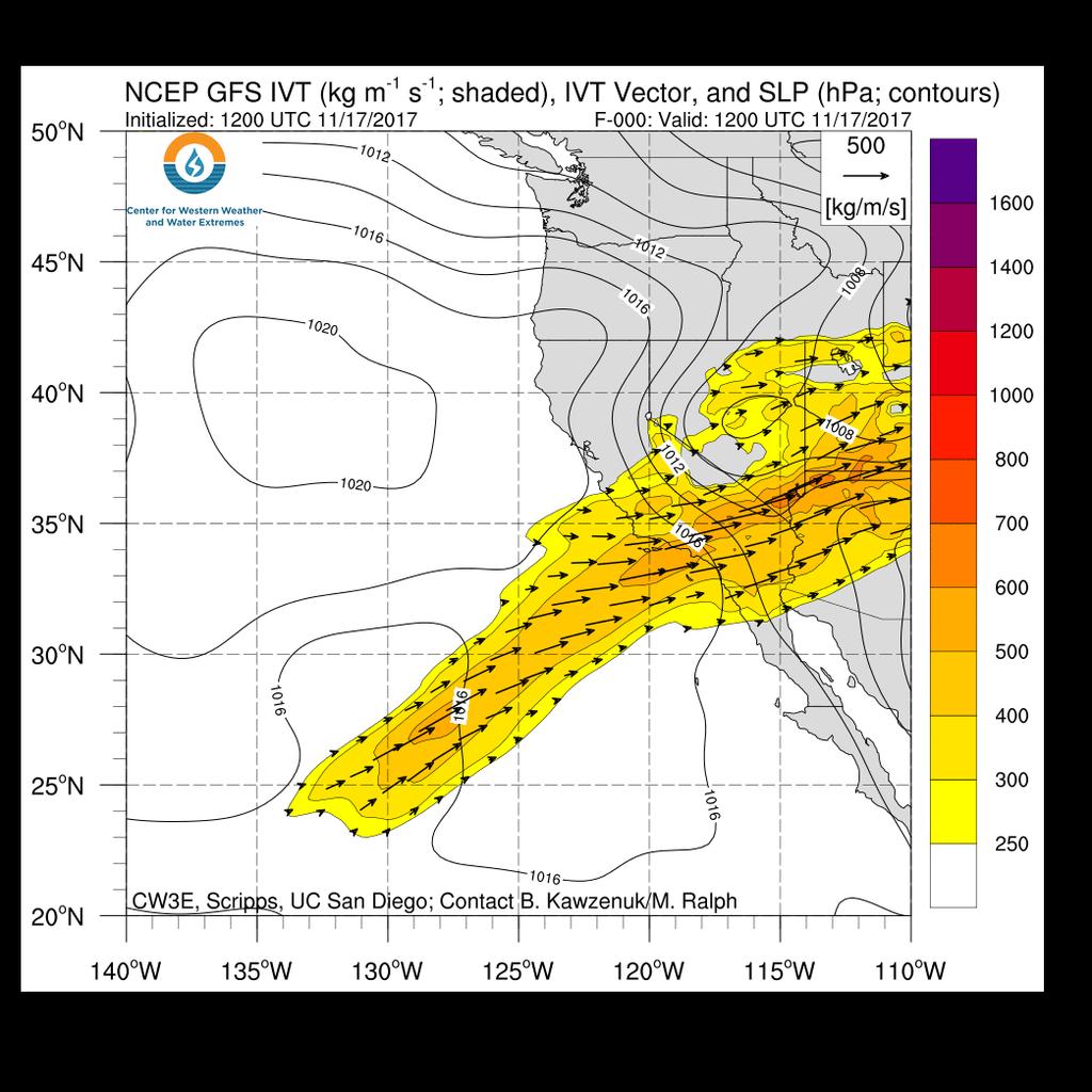 CW3E Atmospheric River Update Outlook A potentially extreme AR is forecasted to make landfall over the U.S.