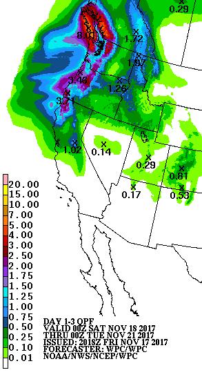 And 1 2 inches over lower elevations associated with the first AR NOAA WPC 1 7 day precipitation forecasts are currently predicting as much as 19 inches over the