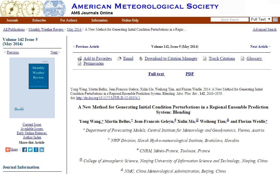 Publications Published papers: Belluš M., Y. Wang, F.
