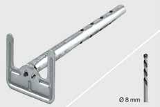 50 m Accessories Profile Corner Connector H = 19 mm H = 28 mm H = 38 mm H = 50 mm = H Schlüter -KERDI-BOARD-ZA is a U shaped profile of brushed stainless steel with two perforated anchoring legs.
