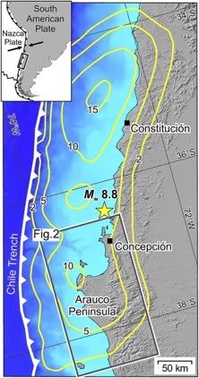 Fig. 1 Tectonic setting of the 2010 Maule, Chile earthquake.