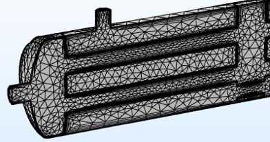Figure 7: Different mesh size for the ordinary shell-and-tube heat exchanger. Table 2: Mesh independent study for novel design.
