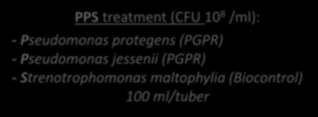 Treatments: inocula PPS treatment (CFU