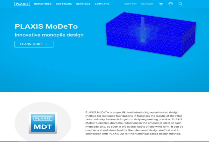Postscript: PLAXIS MoDeTo First commercial application of the PISA Method, developed by Plaxis in partnership