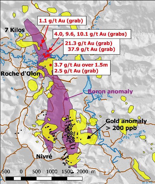 Project area underlain by a Proterozoic greenstone belt hosting numerous small gold workings.