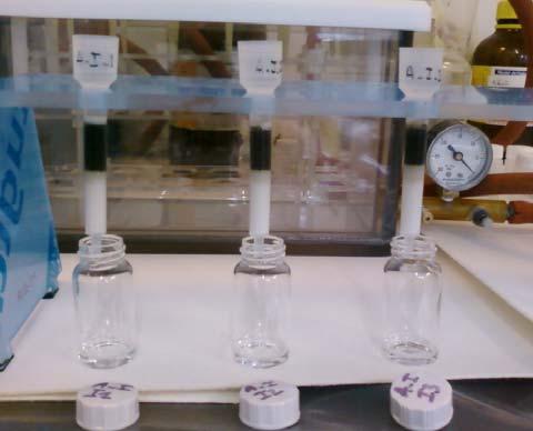 Elution study Method applied to 36 Cl and 129 I containing solution 100 5 ml 0.1 M SCN- (Cl-36 fraction) 5 ml 0.
