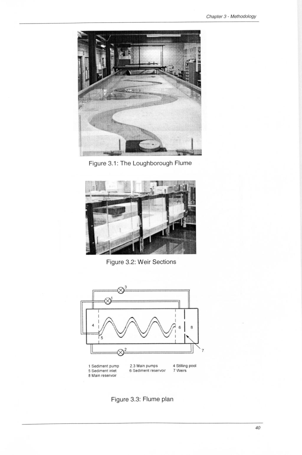 Chapter 3- Methodology Figure 3.1: The Loughborough Flume Figure 3.2: Weir Sections I Sediment pump 2.